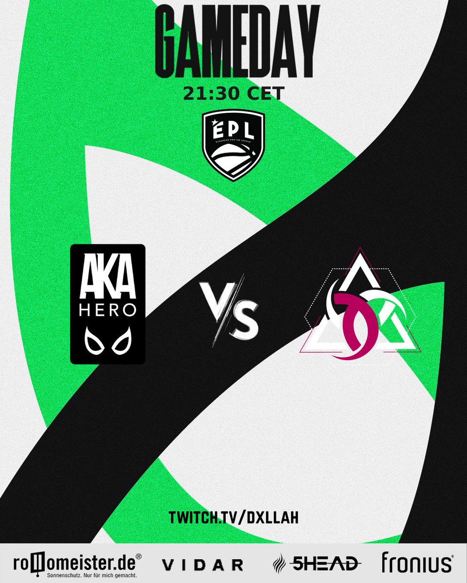 🚨 GAMEDAY 🚨

Today at 21:30 CET our Main Team is facing <a href="/DignityEsport_/">Dignity Esports 🤍</a> in the <a href="/EPLorg/">European Pro-Am League</a>!

Stream: twitch.tv/dxllah - #BEAHERO 👽