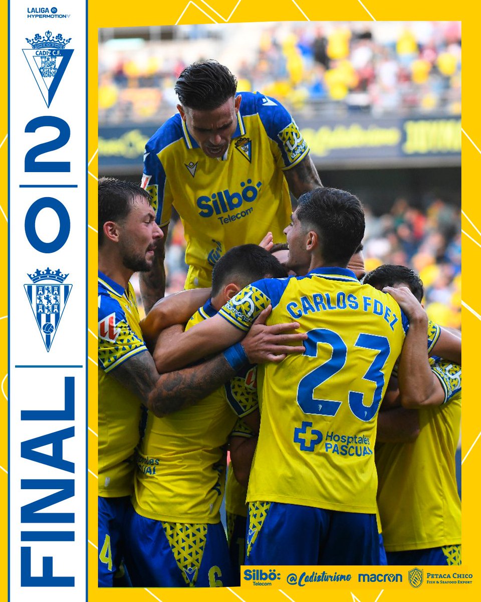 RadioMARCA's tweet photo. 🏟️¡RESULTADO FINAL EN EL NUEVO MIRANDILLA!

🟡🔵@Cadiz_CF 2⃣🆚0⃣@CordobaCF_ofi⚪️🟢

😂@AlvaroMongil

🎙️@Liandrola

👨‍🏫@jimmymateos

🔴🔛#MARCADOR

📻https://t.co/O29IzX5uGf