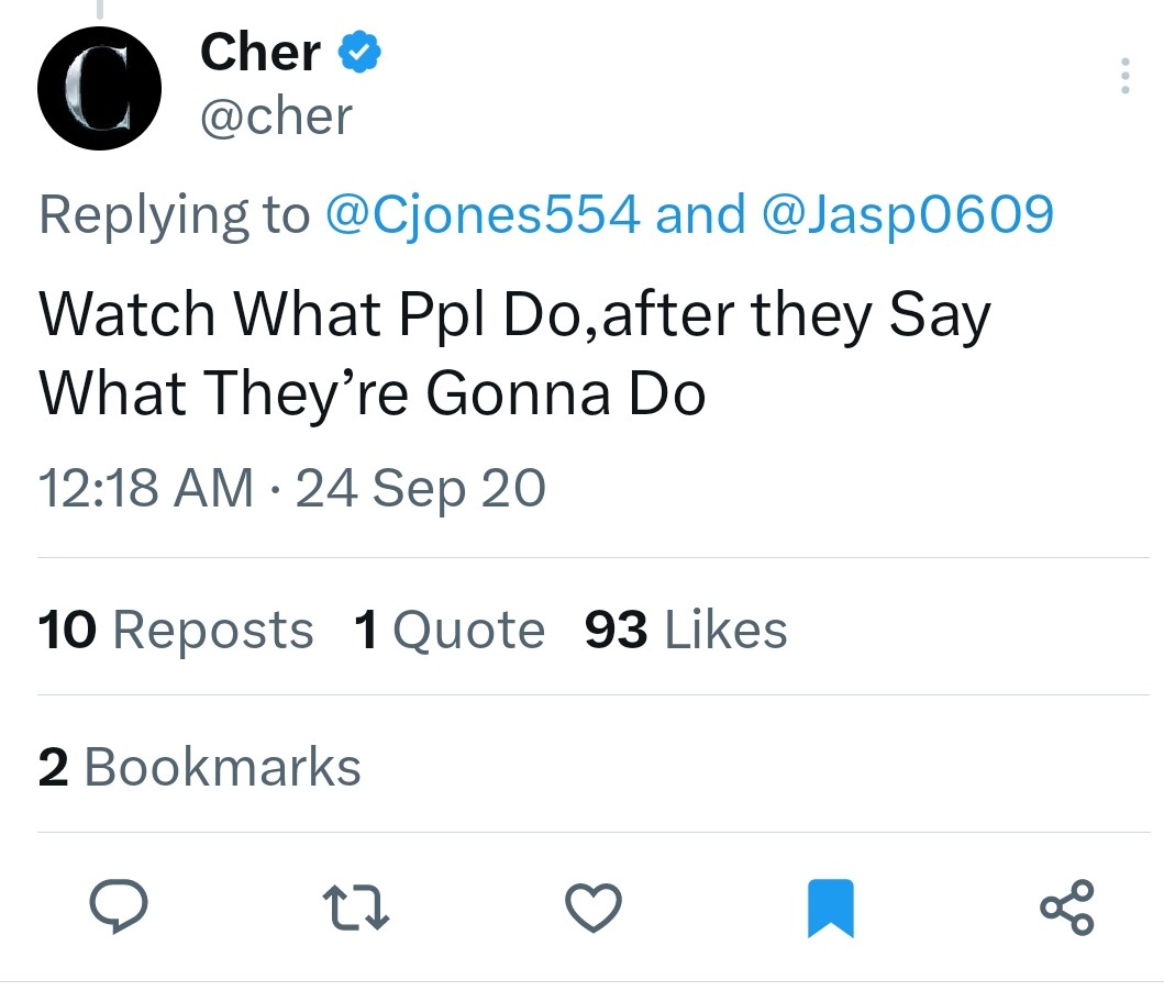 Cjones554's tweet photo. I miss @cher I mostly miss the great advice she gave us. 🥰 https://t.co/wFJTT2R0Mn