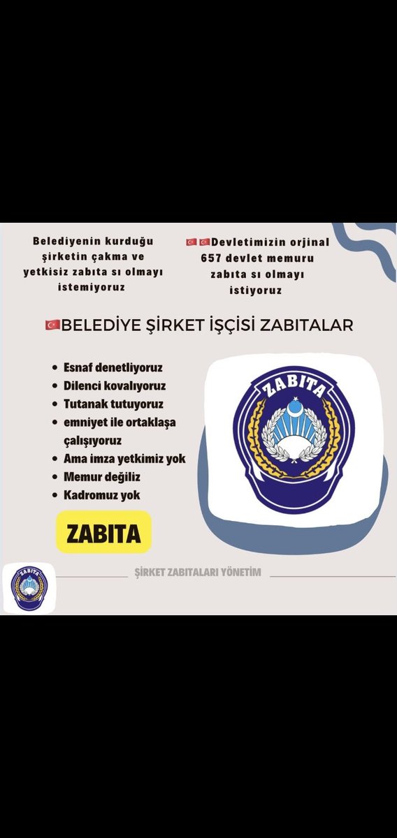 HalilKucek97982's tweet photo. @HalilMemisTR Belediye şirket işcisi zabıtalara 657 memur kadrosu istiyoruz
@RTErdogan @isikhanvedat @dbdevletbahceli @Akparti @MHP_Bilgi https://t.co/2o9LwdVndQ