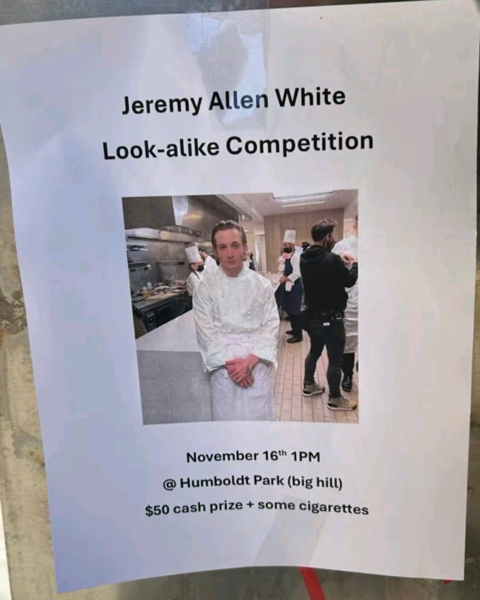 challengersot3's tweet photo. @sardamit @sour_and_surly That was part of the award for winning the Jeremy Allen White lookalike contest https://t.co/ML6KrQlZG5