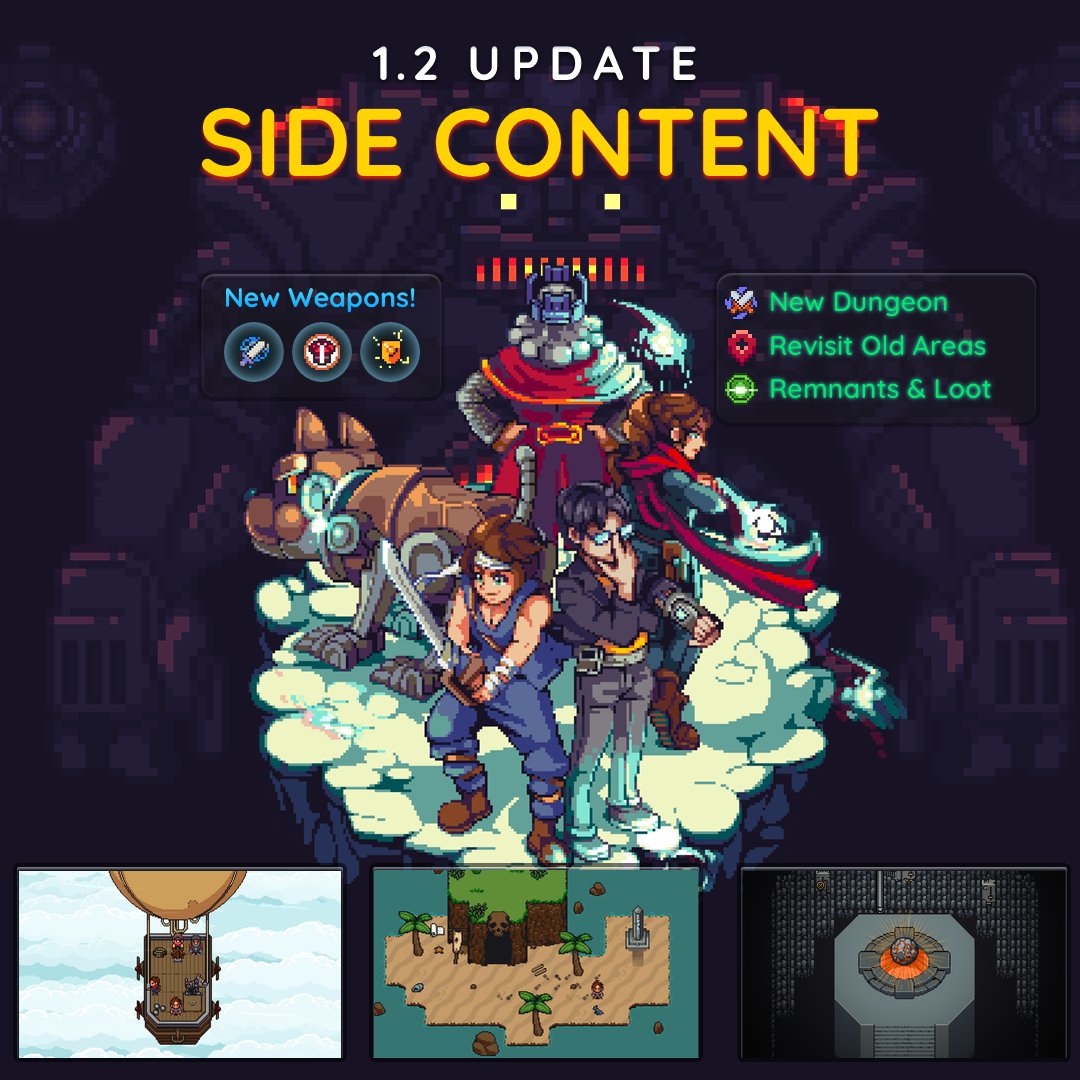 🚀Side Content Update!

This late-game update brings fresh side content, powerful gear, tougher enemies, and hidden secrets. Whether you're exploring new areas or revisiting old ones, there’s plenty to discover!

#rpg #indiegame #gamedev #pixelart