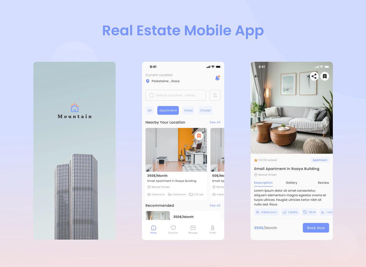 DimaShurafa's tweet photo. Mountain Mobile App - Real Estate 
تطبيق ماونتن تطبيق عقاري لبيع وتأجير العقارات بمختلف أشكالها 
#ui #UI #uidesign #UserExperience #RealEstateInvesting #Mobile #mobileapp #figma https://t.co/VedlKHXcHI