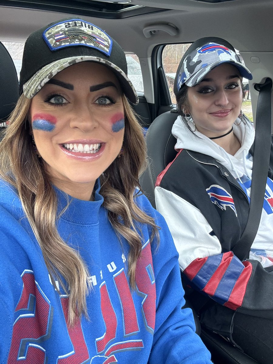 Big game today!!! Wearing my dad’s sweatshirt and his salute to service hat for good luck! I wish he was here to see this game but, I’m sure he is watching from up above. Last time I saw my dad we watched the 2022 Bills vs Chiefs playoff game. 😢 Let’s go Bills! #BillsMafia❤️🏈💙