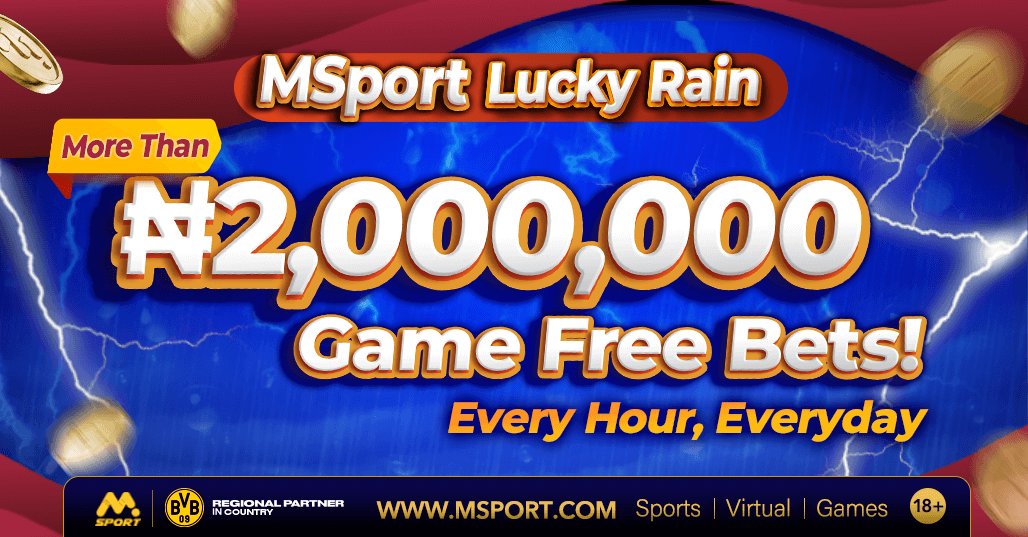 MSport rains Free Bets EVERY HOUR and EVERYDAY! Join to get your Free Bet right now!
msport.com/ng/discounts/2…