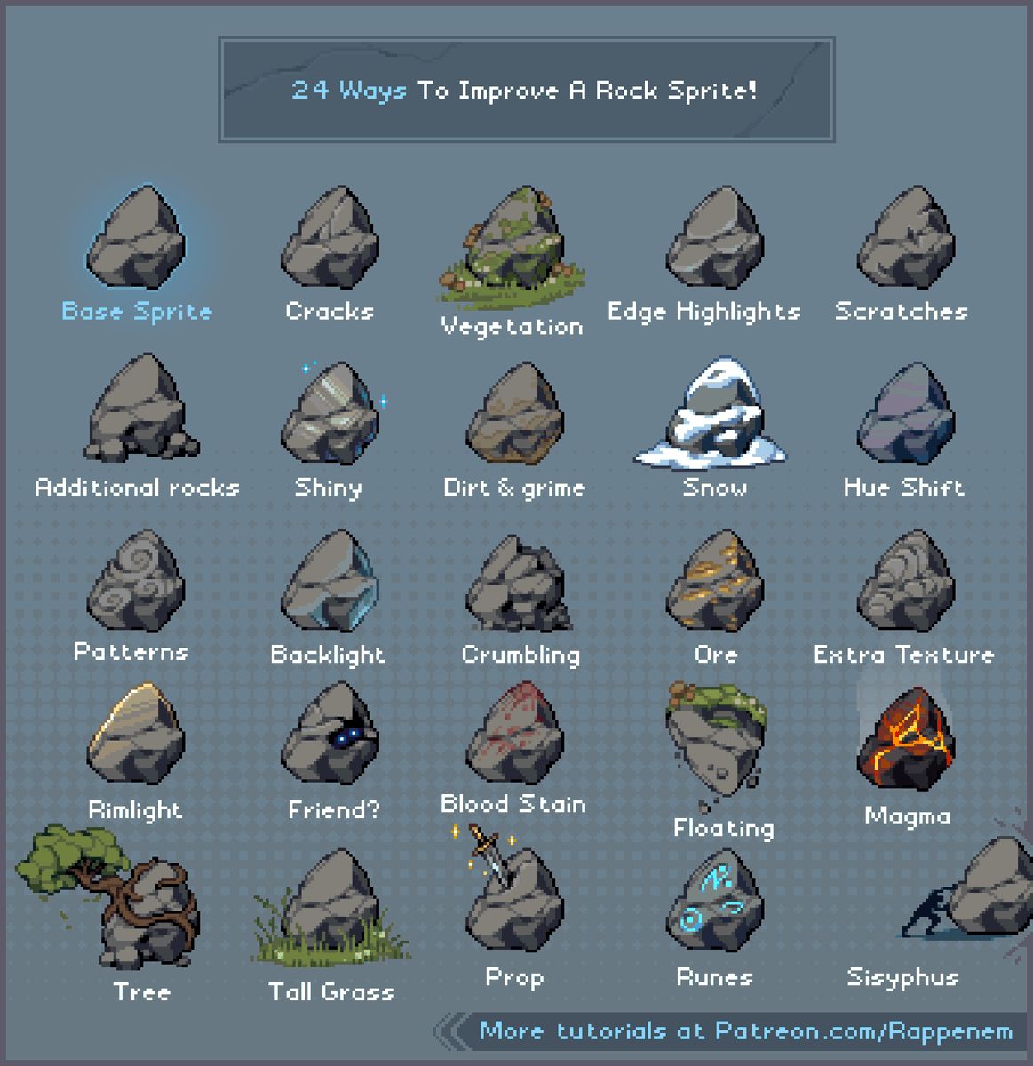 Silly rock ideas 🪨 #pixelart