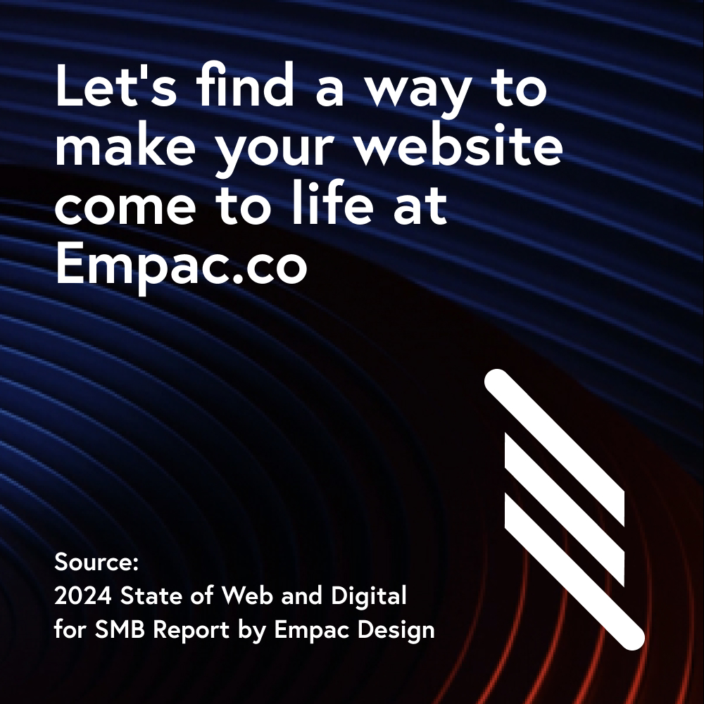 empacdesign's tweet photo. ‼️ 45% of small businesses still don't have a website, with 68% of them feeling like their budget is a barrier for building one ‼️

Even though budgets are tight, you don't need to sacrifice how you show up online. Drop us a message today to see how we can make it happen. https://t.co/8pYDqgGSmh