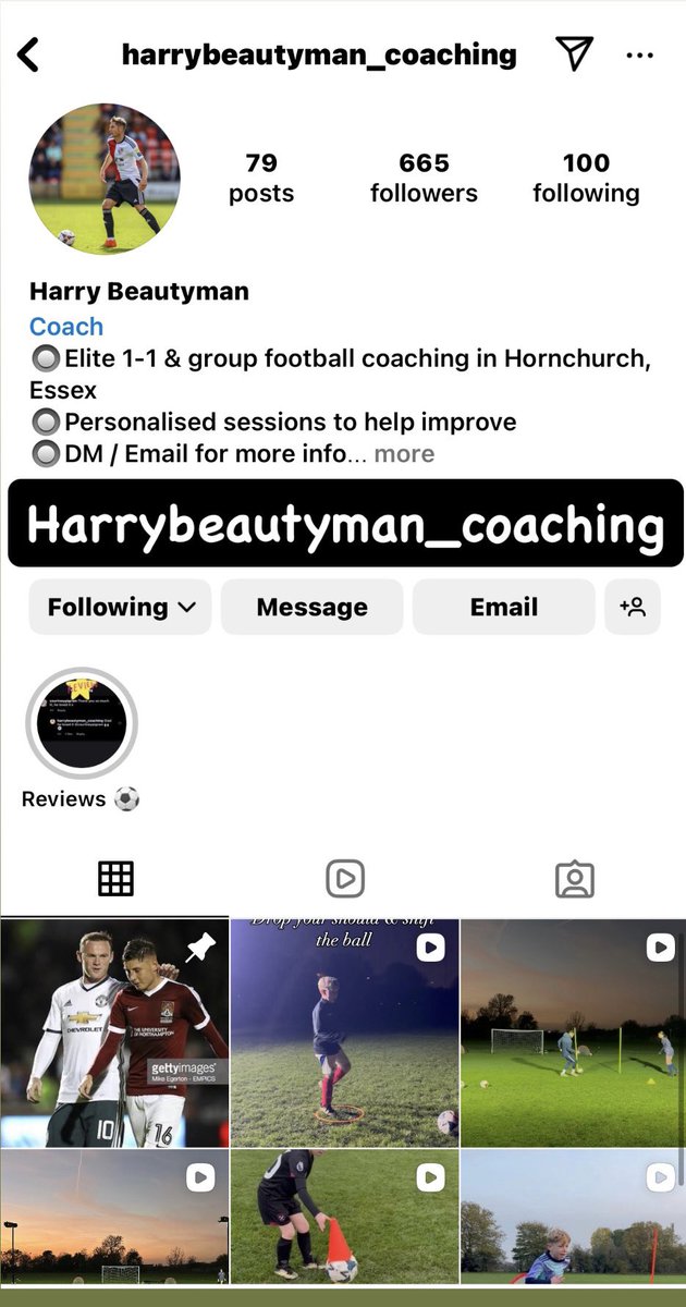 Please give my coaching page a follow on instagram, lots of session ideas will be uploaded for grassroots football teams and a variety of 1:1 sessions ⚽️