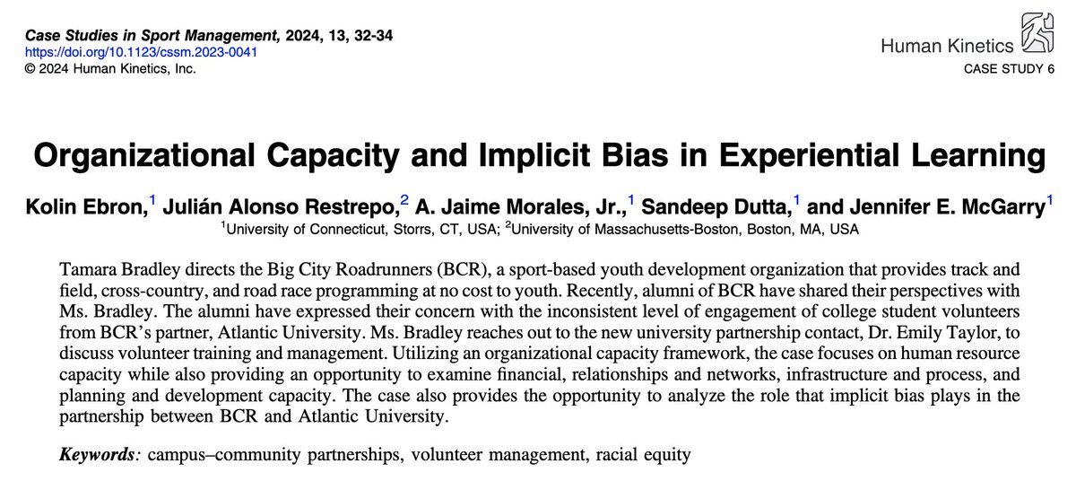 CSSM_Journal's tweet photo. 🚨New Case🚨: This case focuses on human resource
capacity, while also examining financial, relationships and networks, infrastructure and process, and
planning and development capacity between a university and local partnering organization. #CSSM

https://t.co/vCP7Lq9qdo https://t.co/QIaKnVlNxt