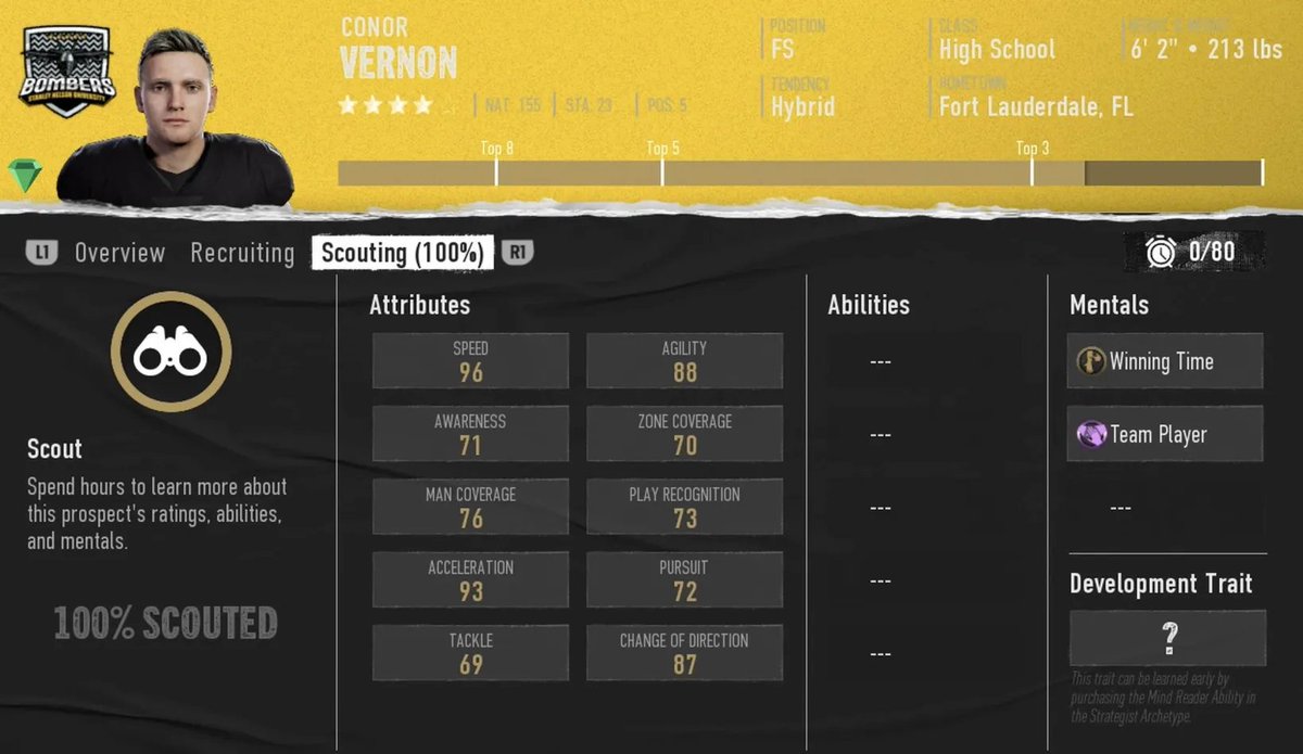 VUN_NECF26's tweet photo. We also signed:

Future QB1, 4* ATH Conner Reaves, who comes in with Platinum Field General.  

4* 💎 FS Conor Vernon has 96 speed. 

4* 💎 DT Orlando Burt adds to a talented DL class for us.  

#NECFCrootin #BombsAway https://t.co/ToeC85zm4w