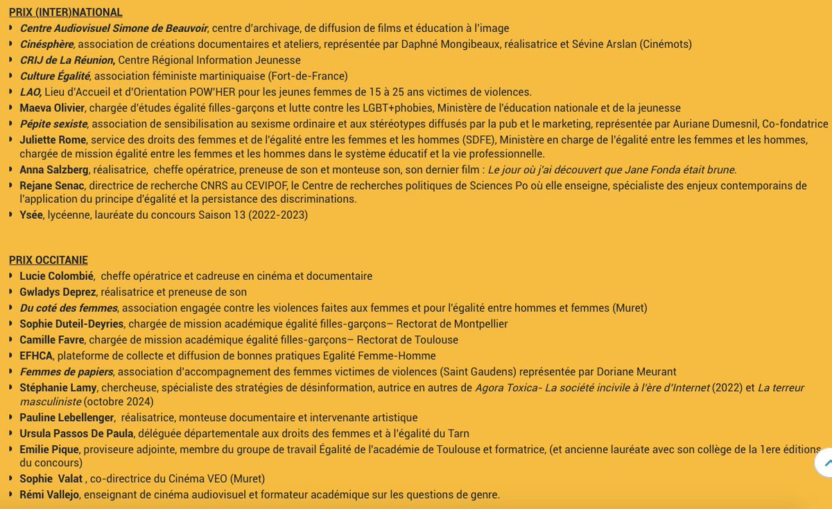 Vous avez jusqu'au 31 décembre 2024 pour vous inscrire à notre super concours vidéo #BuzzonsContreLeSexisme et jusqu'au 21 mars 2025 pour envoyer vos vidéos...toutes les infos matilda.education/mod/page/view.… Et regardez la liste de notre super jury :