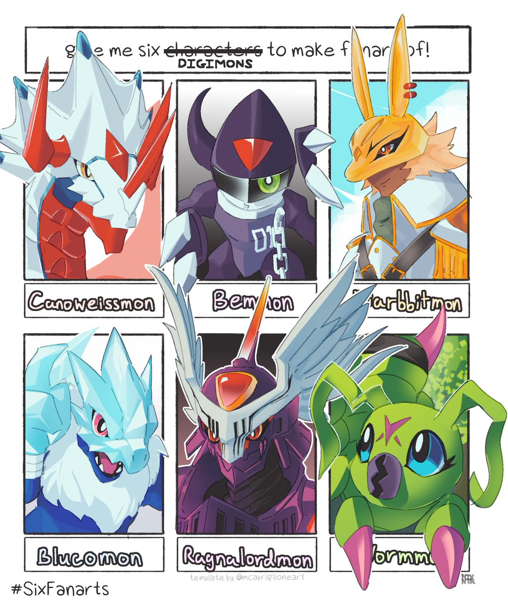 notaventura's tweet image. 6 digis from the blue site

#digimon #sixfanarts