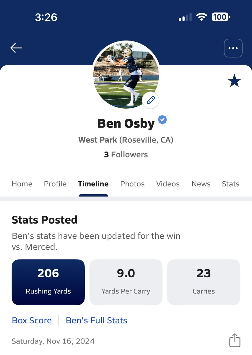 osby_4's tweet photo. Huge playoff win for the team last Friday night. Appreciate the guys up front blocking for me. On to the next‼️ https://t.co/FliFLwZTpD