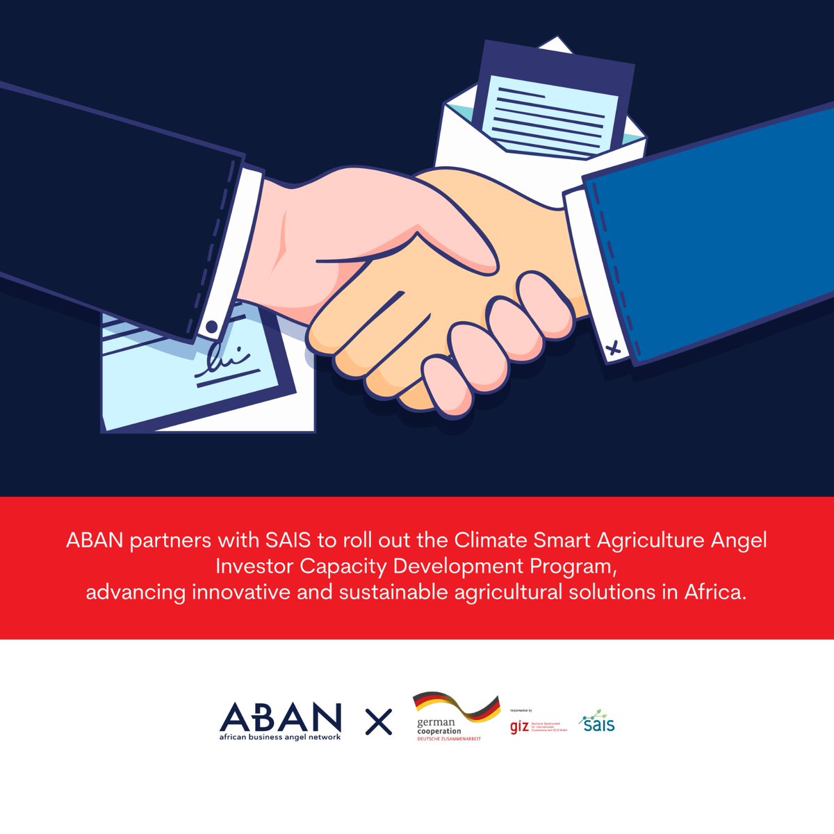📢Call for Applications! 

Are you a business angel interested in being part of the ABAN x SAIS Climate Smart Agriculture Angel Network &amp; learning from the experts and investing in climate-smart agriculture ventures across Africa? 

Fill in this form: bit.ly/3YWsmi4