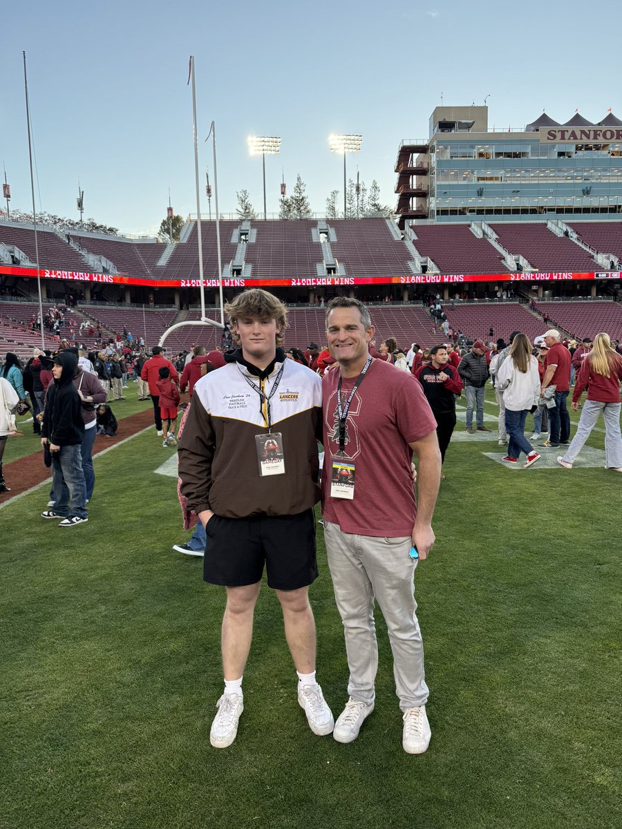 Had a great time yesterday at Stanford. Go Card <a href="/StanfordFball/">Stanford Football</a> <a href="/COACH_PAPAS/">Nico Papas</a> <a href="/stfrancis_fb/">SFHS Lancer Football</a> @TroyTaylorStanU
