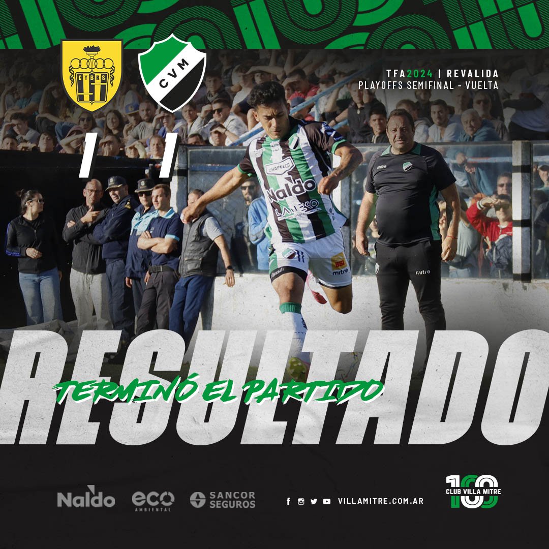 #Fútbol | ⚽️ #TFA   

FINAL en Tandil. Fue empate 1 a 1 con gol de Gabriel Obredor. Nos vemos el próximo fin de semana en la FINAL. Vamos la Villa! 

#ElClubDeLaCiudad 🇦🇪