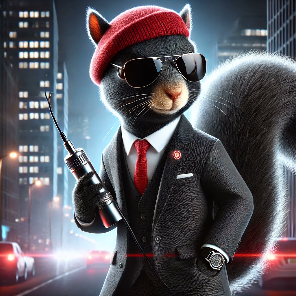 MidnSquirrel's tweet photo. "🐿️ Midnight is ready to take on any mission—bold, fearless, and unstoppable. Join the movement and be part of the legacy! 🕶️🚀 #MidnightToken #JusticeForPeanut #CryptoForACause" https://t.co/mIsf9zv7iC