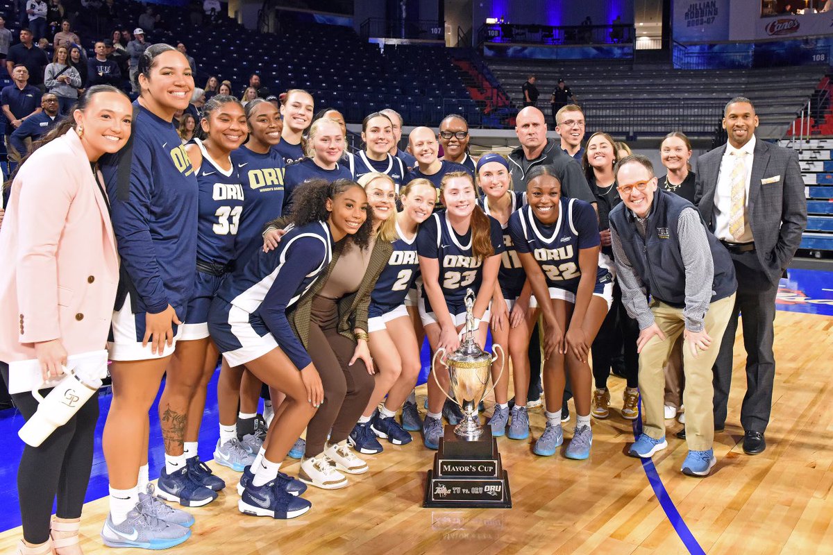G.T. Bynum (@gtbynum) on Twitter photo My final time to hand out the Mayor’s Cup! What a great women’s basketball game between ORU and TU. Tremendous pace and athleticism by two teams that represent our city so well as they travel the nation.
Congratulations to the <a href="/ORUWBB/">ORU W. Basketball</a> ORU Golden Eagles on their win! My final time to hand out the Mayor’s Cup! What a great women’s basketball game between ORU and TU. Tremendous pace and athleticism by two teams that represent our city so well as they travel the nation.
Congratulations to the <a href="/ORUWBB/">ORU W. Basketball</a> ORU Golden Eagles on their win!