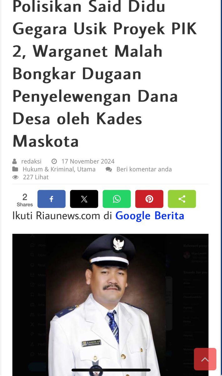 pakmul63's tweet photo. Sang Kades yang polisiksn Said Didu, ternyata terduga selewengkan dana desa.
Kasus ini mestinya dituntaskan. https://t.co/BqEtCWzmtG