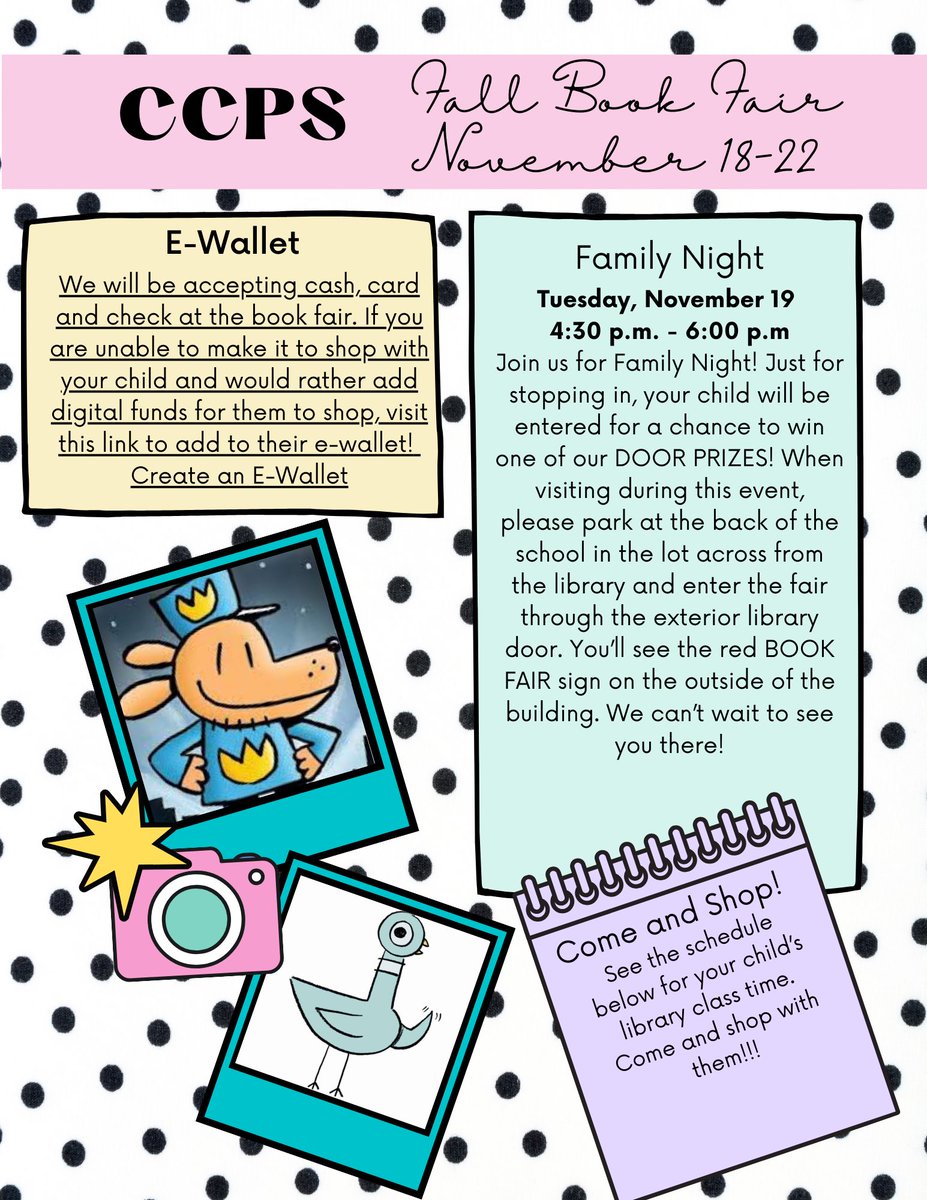 CCPS_Library's tweet image. ✨🌈📚💫CCPS Fall Book Fair is Here💫📚🌈✨

@cullmanprimary