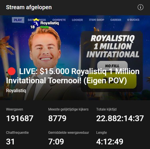 Half miljoen unieke kijkers vanavond.. Bedankt voor het kijken allemaal! Dit is er één voor in de boeken. 🏆❤️