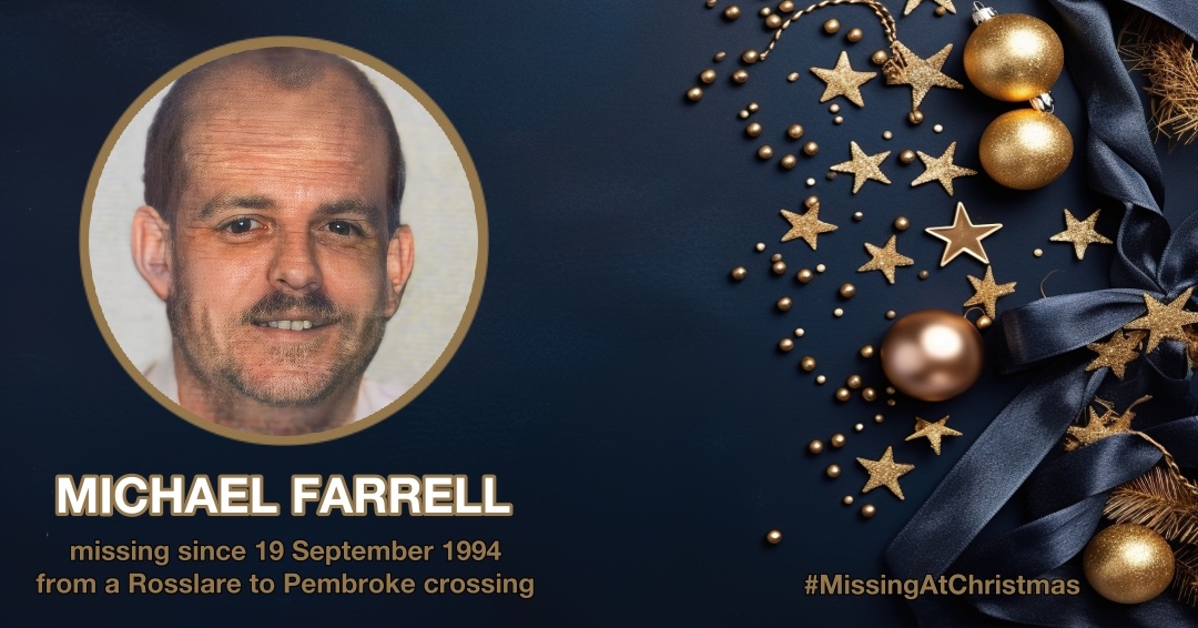 MisPersSupport's tweet photo. Michael Farrell was 30 years old when he went missing on 19 September 1994 from Rosslare to Pembroke https://t.co/uFWmFwxyy7 #MissingAtChristmas #FindMichaelFarrell #MissingPersonsSupport https://t.co/8SUImLL9Ss