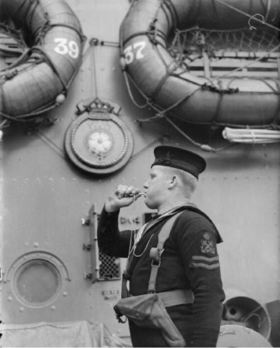 The Bosuns Call is a whistle used to make announcements or pipes in <a href="/RoyalNavy/">Royal Navy</a> which used to be used for all sorts of things. Such as to inform the crew to get their food whilst it’s still hot, hence ‘piping hot’ and at the end of the day when all must be quiet we ‘Pipe Down’