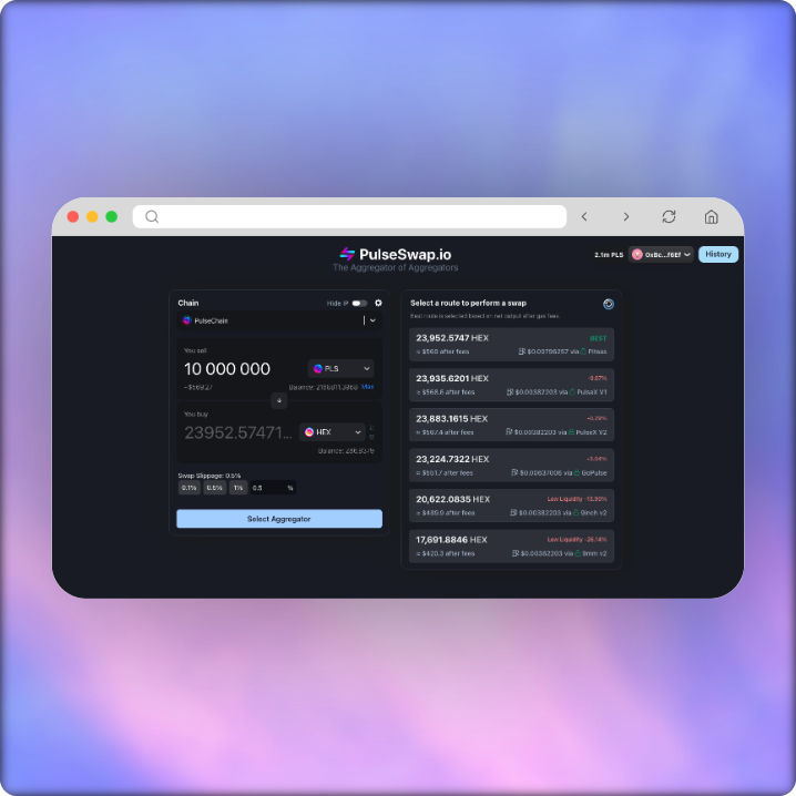 PulseCoinList's tweet photo. ⚡ Revolutionizing Swaps with https://t.co/dRMfdo1ZZL ⚡

Say goodbye to hidden fees and bad rates!

PulseSwap delivers real-time price comparisons across 12 DEXs and aggregators—including @PulseXcom, @Piteasio, @Uniswap, @9mm_pro, @1inch, and more—ensuring the best swap rates every time.

🌐 Available on 18 chains, including #PulseChain, #Ethereum, #Base, and #BSC.

Save big on every swap! 🔥👇