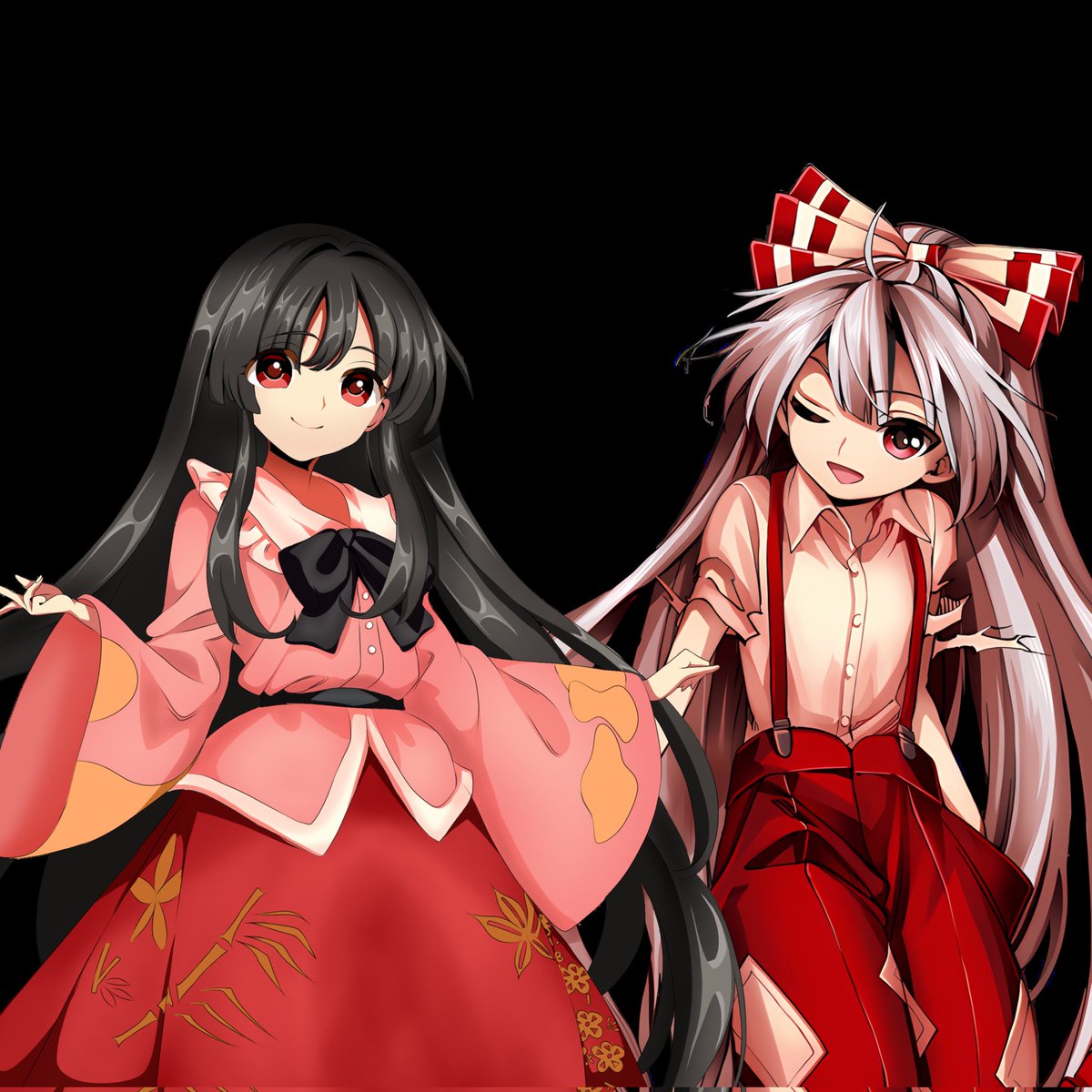 Kaguya Houraisan And Fujiwara no Mokou From Touhou Project