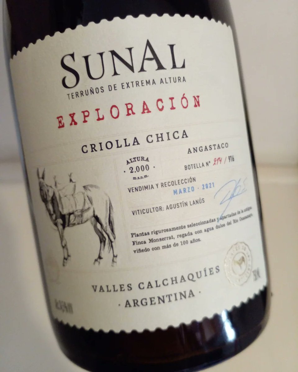 alitovigi's tweet photo. Hoy se prueba y disfruta una nueva Criolla #Exploracion #Angastaco by @agustin_lanus #VinosDeExtremaAltura #ElGuardianDeLasCriollas solo 916 botellas, 2000 msnm, hay mix de frutas como guinda y pomelo rosado,, buena acidez y persistencia!
#Winelife #ElVinoUnaPasion Saluteee 🍷🍷 https://t.co/wKpT5Wm3tm