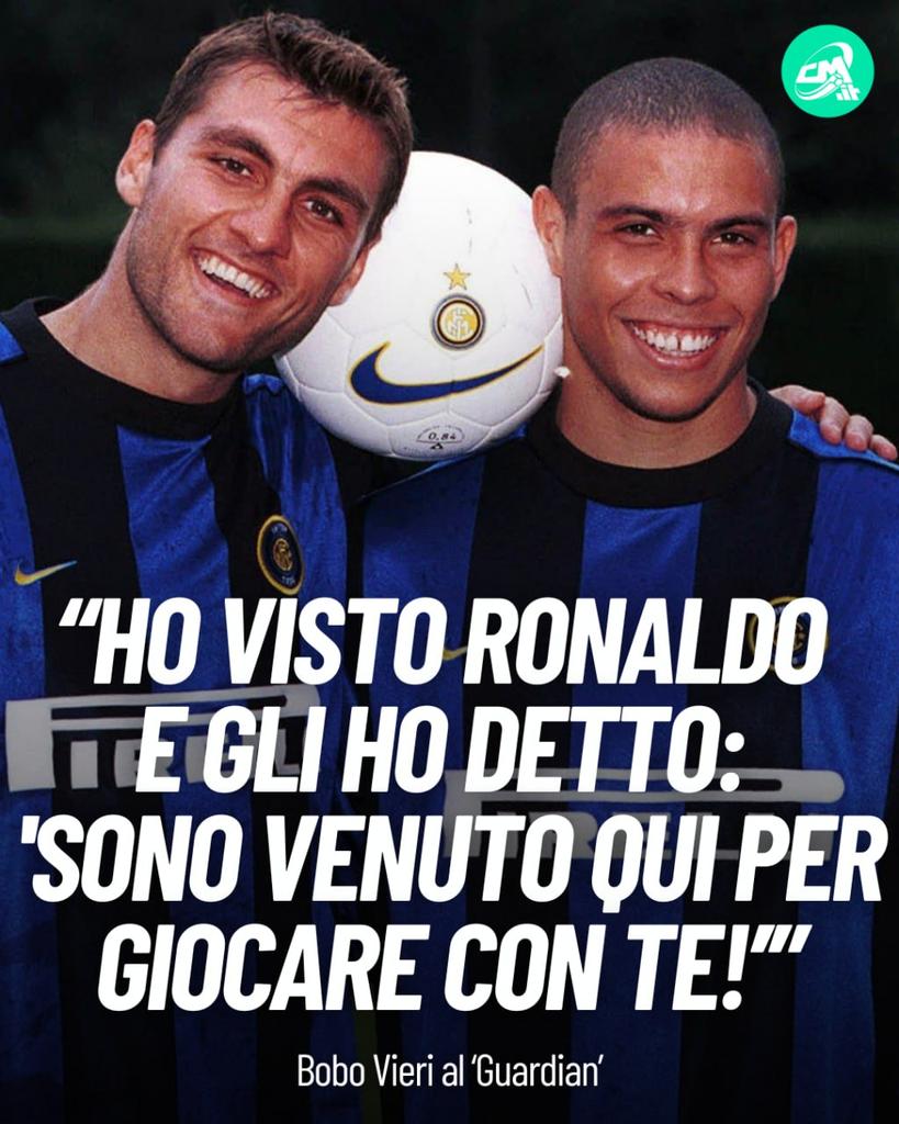 calciomercatoit's tweet image. 👀UN GRANDE WHAT IF

Insieme hanno giocato poche partite, ma che coppia d'attacco: #Ronaldo il Fenomeno e Bobo #Vieri. Così l'ex bomber italiano ha parlato, al Guardian, del suo approdo all'#Inter 

🫢COSA POTEVANO ESSERE...