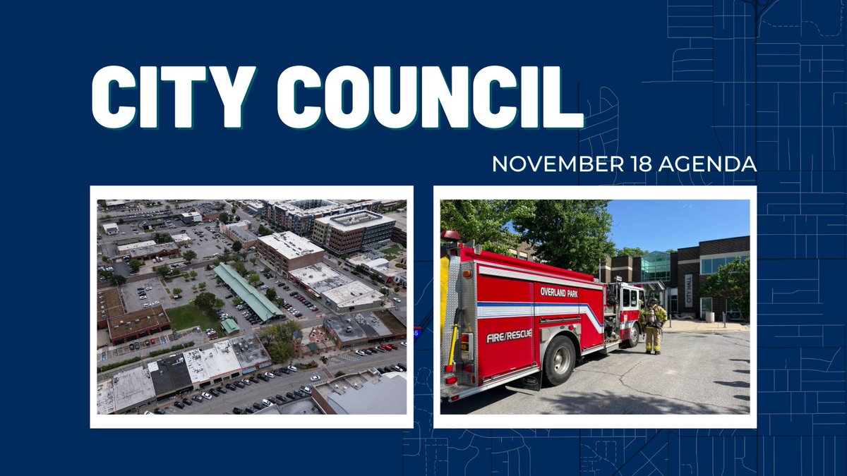 City Council meets tomorrow at 7:30 p.m. at City Hall.

The agenda includes:
• Public Hearing for the 2026-2030 Capital Improvement Program
• Agreement for OPFD to provide fire services in Merriam

View the full agenda and livestream at bit.ly/3O8vi6i.
