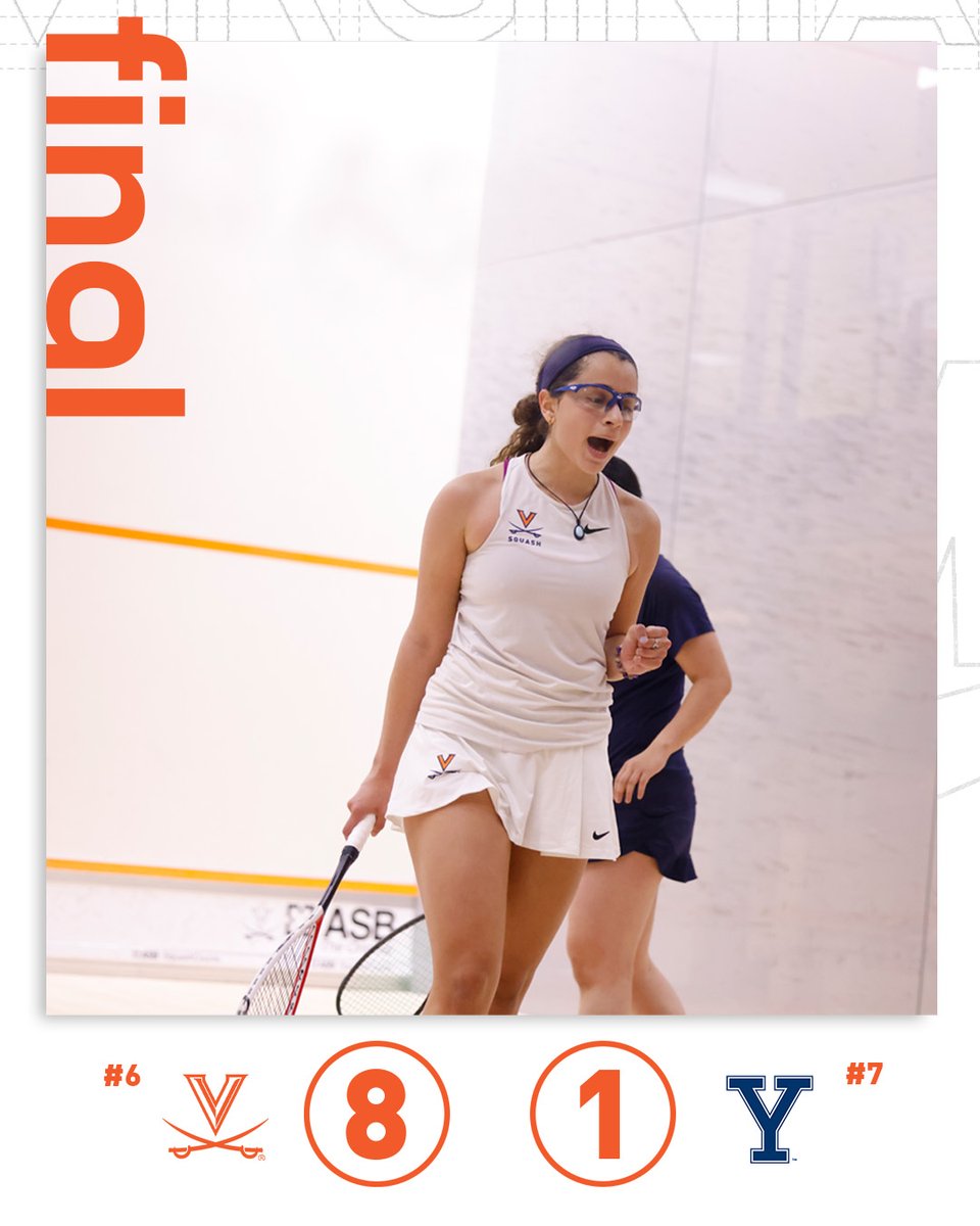 Virginia Squash (@uvasquash) on Twitter photo WAHOOWA! 
The Hoos beat #7 Yale 8-1 to finish the weekend 2-0! UVA will be back at home next Saturday at 1:30 to take on Penn #GoHoos WAHOOWA! 
The Hoos beat #7 Yale 8-1 to finish the weekend 2-0! UVA will be back at home next Saturday at 1:30 to take on Penn #GoHoos