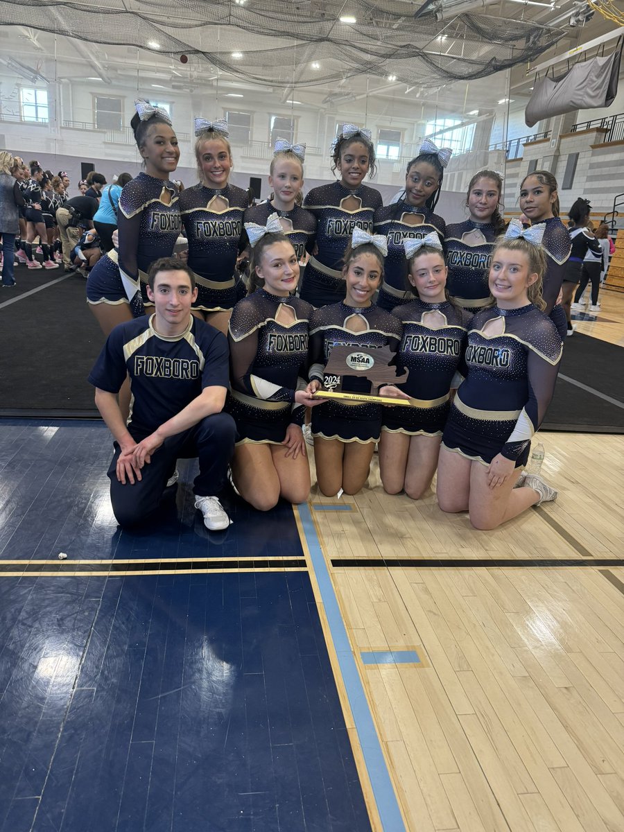 Congrats to the Foxboro Varsity Cheer team small coed regional champs 💙💛📣🏆