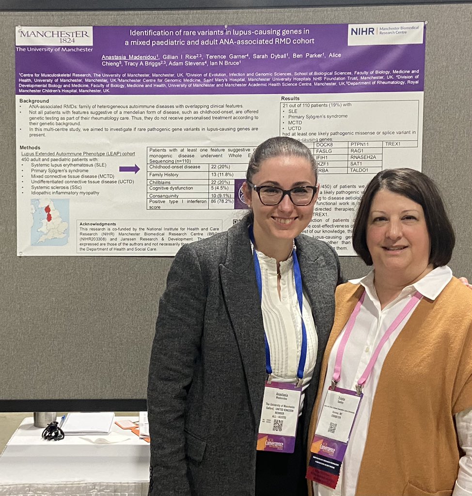 Trisha (@trishareads8) on Twitter photo #ACR24 is all about connections! Thrilled to meet <a href="/AV_Madenidou/">Anastasia Madenidou</a> today in poster hall where she shared her wk, Identification of rare variants in lupus-causing genes in pediatric & adult ANA-associated RMD cohort. I am so happy to meet in-person! #Lupus 💜🦋💁🏻♀️ #ACR24 is all about connections! Thrilled to meet <a href="/AV_Madenidou/">Anastasia Madenidou</a> today in poster hall where she shared her wk, Identification of rare variants in lupus-causing genes in pediatric & adult ANA-associated RMD cohort. I am so happy to meet in-person! #Lupus 💜🦋💁🏻♀️