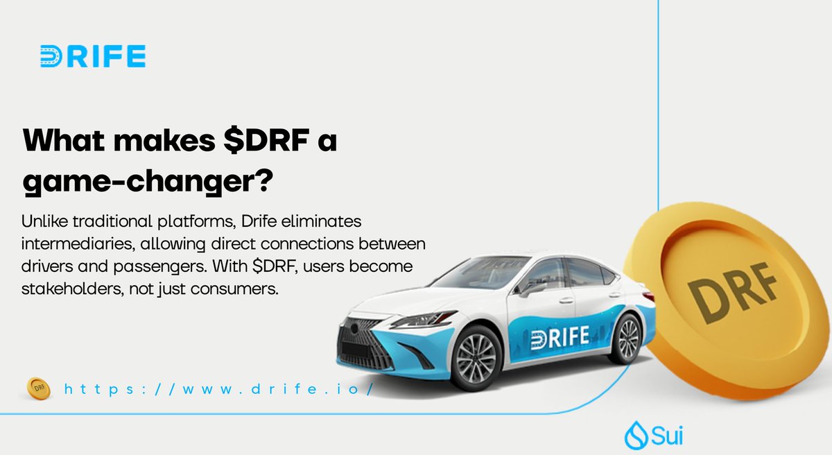 Banacubana's tweet image. The @Drife_official eliminates intermediaries, creating direct connections between drivers &amp;amp; passengers. With $DRF, users aren’t just consumers they’re stakeholders. 🌐🚖

#Drife #crypto_trading #Blockchain