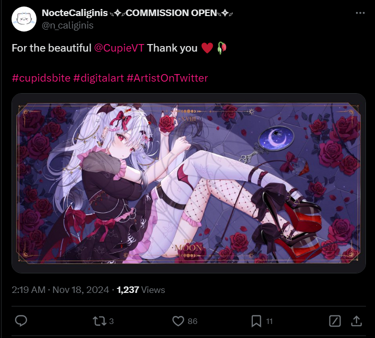 LadyNanamiVT's tweet photo. hello everyone I don't make post like this but I have consent from cupie to make this post so I am calling someone who traces other artist hard work and claims it as there own @n_caliginis is a tracer and scammer claiming other peoples work as there own

#Vtuber #ENVtuber https://t.co/RDVrZg6Phe