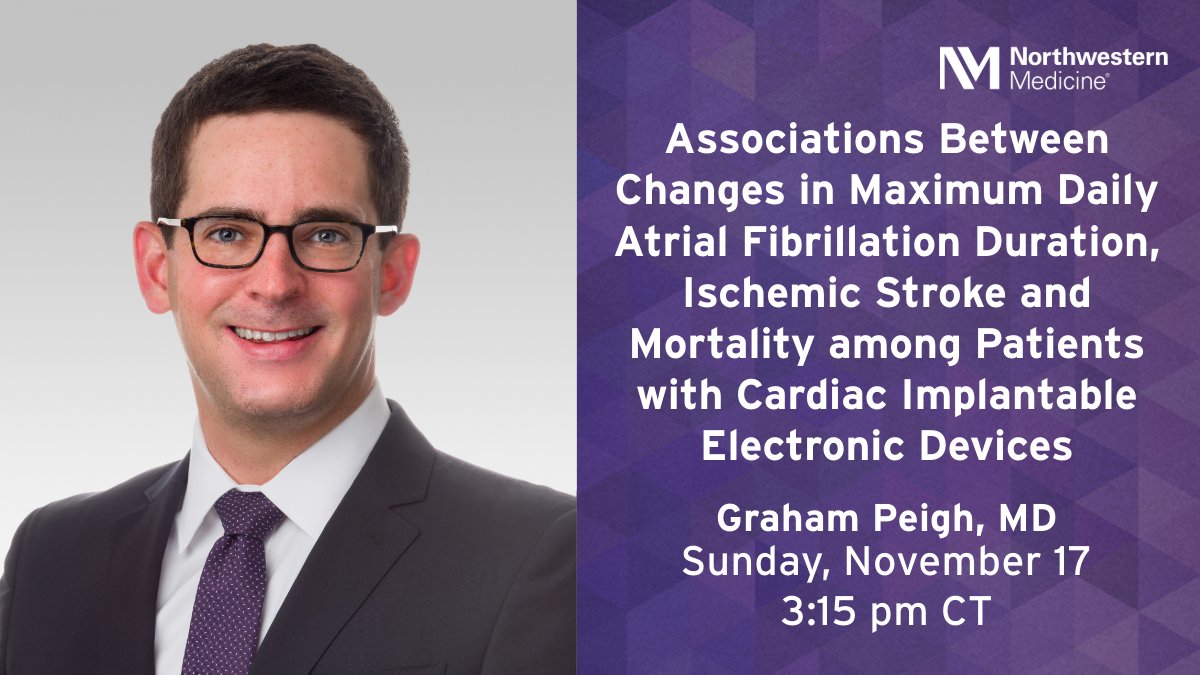 NM Cardiovascular (@nmcardiovasc) on Twitter photo Don’t miss Graham Peigh, MD (<a href="/GrahamPeigh/">Graham Peigh, MD, MSc</a>), at #AHA24 during his session, “Associations Between Changes in Maximum Daily Atrial Fibrillation Duration, Ischemic Stroke and Mortality among Patients with Cardiac Implantable Electronic Devices.” <a href="/AHAScience/">AHA Science</a> #AHA24 #NMatAHA. See the Don’t miss Graham Peigh, MD (<a href="/GrahamPeigh/">Graham Peigh, MD, MSc</a>), at #AHA24 during his session, “Associations Between Changes in Maximum Daily Atrial Fibrillation Duration, Ischemic Stroke and Mortality among Patients with Cardiac Implantable Electronic Devices.” <a href="/AHAScience/">AHA Science</a> #AHA24 #NMatAHA. See the