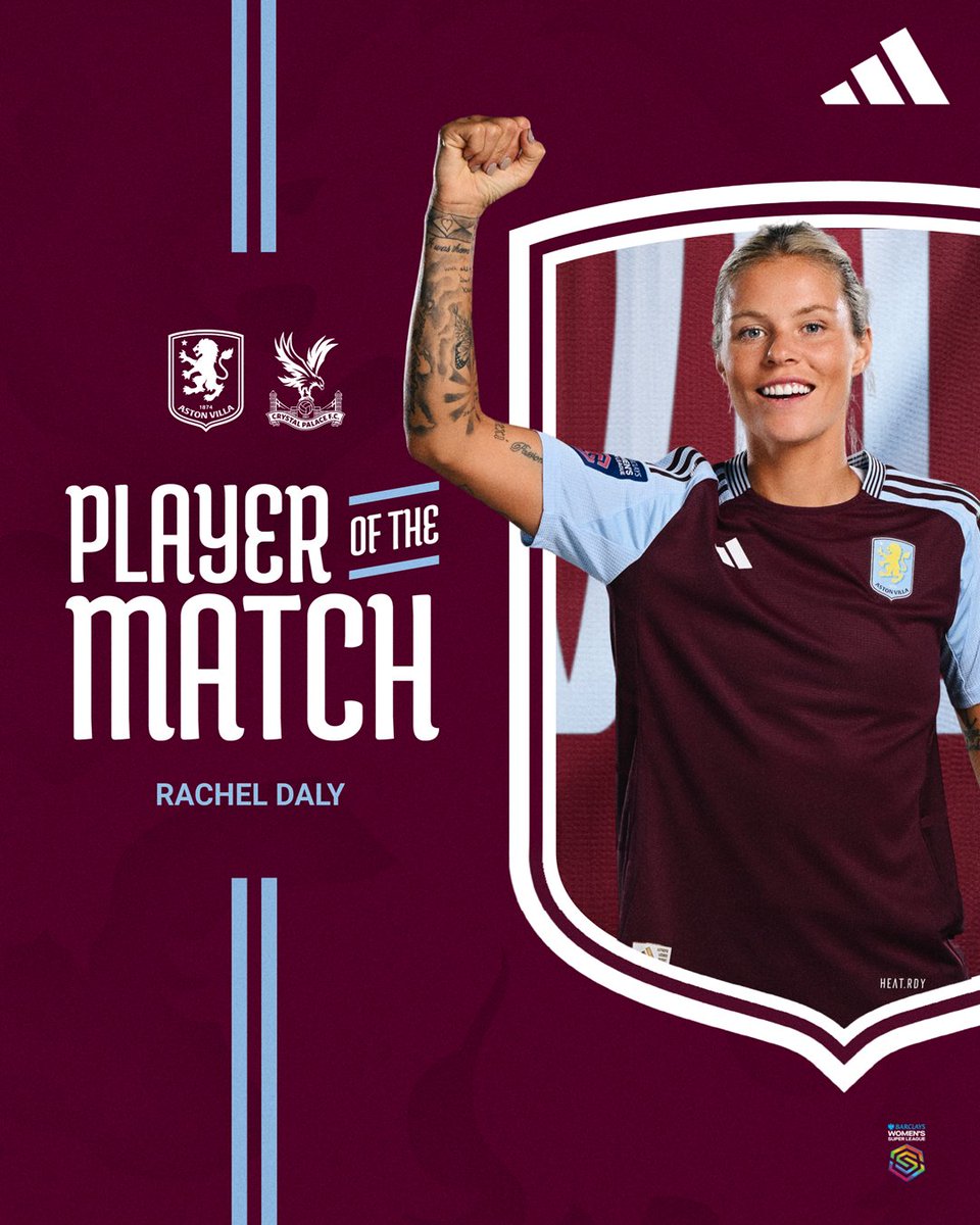 ... and she's Villa's number 9 🎶

<a href="/RachelDaly3/">Rachel Daly</a> is your #AVLCRY Player of the Match 🌟