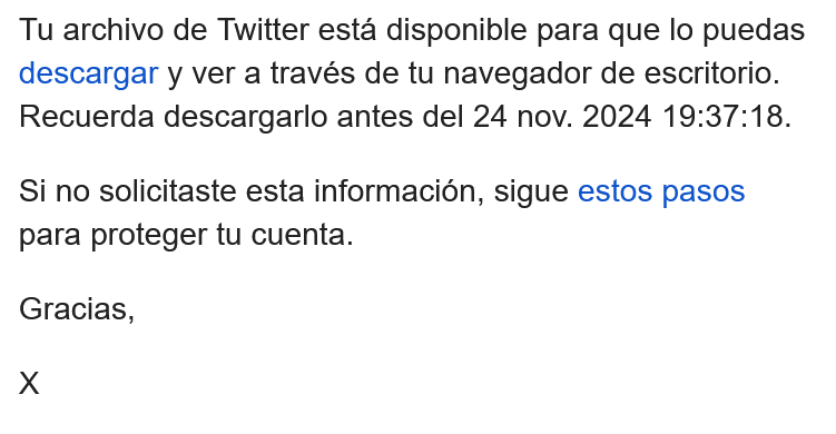 jm_vilches's tweet photo. Qué maravilla que vayas a descargar tus datos de esta red y, dos años después de que le cambiaran el nombre, te lo comuniquen así 😆 https://t.co/Sr3y24d2fS