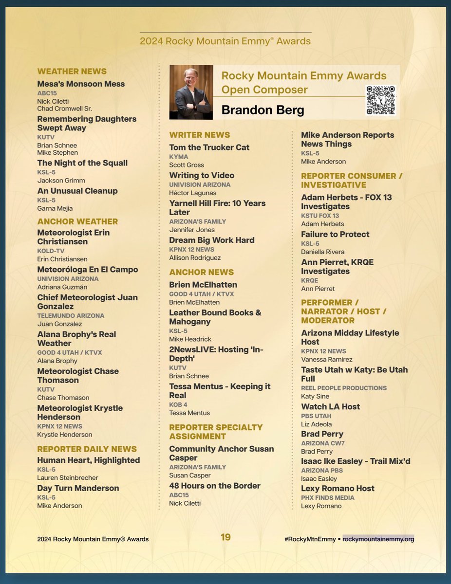 bbergmusic's tweet photo. Had a great time getting to compose the music for the 47th @RockyMtnEmmy opening!

#composer #music #rockymountainemmys #awardseason https://t.co/VXAq7tVnND