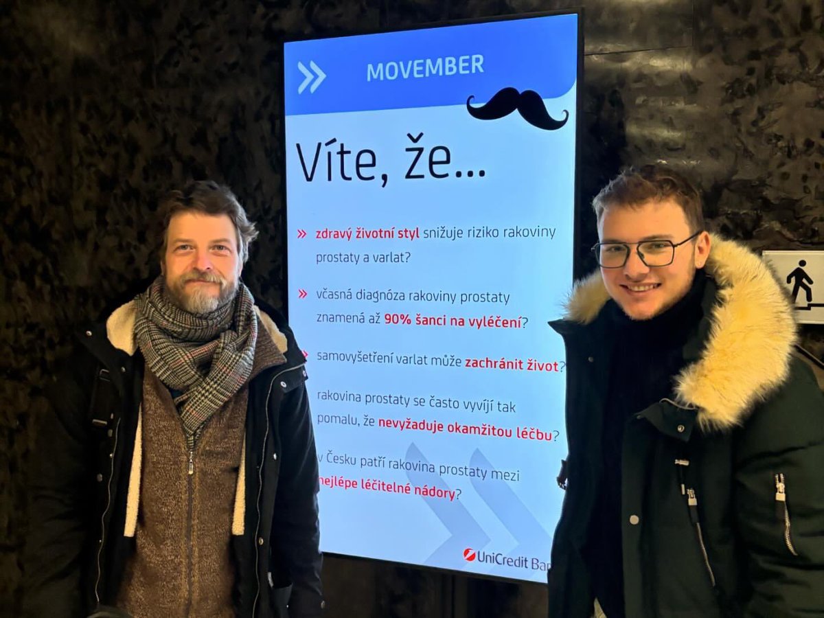 Movember_CZ's tweet photo. Dnešní dvě osvětové přednášky v několika fotografiích. Děkujeme @unicredit_eu a @astrazeneca za příležitost a za podporu. #muziprotirakovine 
#movembercz https://t.co/a3LAdqAHLp