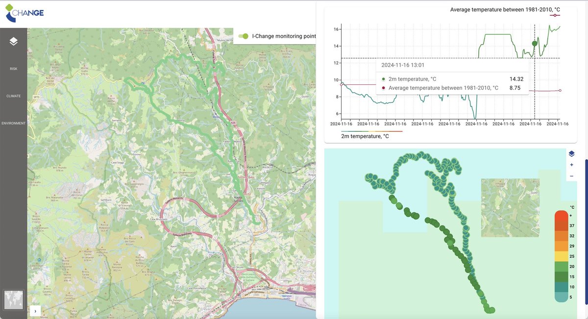 Antonio Parodi (@tocu_1974) on Twitter photo At the 2024 <a href="/festivalmeteo/">Festivalmeteorologia</a>, the <a href="/ICHANGE_EU/">I-CHANGE</a> dashboard (dev-ichange.kajoservices.com) was used for the first time in real-time #citizenscience . The <a href="/MeteoTracker/">MeteoTracker - portable weather station</a> data collected by students were compared with climatological values and future scenarios for the <a href="/ComuneRovereto/">Comune di Rovereto</a> area. At the 2024 <a href="/festivalmeteo/">Festivalmeteorologia</a>, the <a href="/ICHANGE_EU/">I-CHANGE</a> dashboard (dev-ichange.kajoservices.com) was used for the first time in real-time #citizenscience . The <a href="/MeteoTracker/">MeteoTracker - portable weather station</a> data collected by students were compared with climatological values and future scenarios for the <a href="/ComuneRovereto/">Comune di Rovereto</a> area.