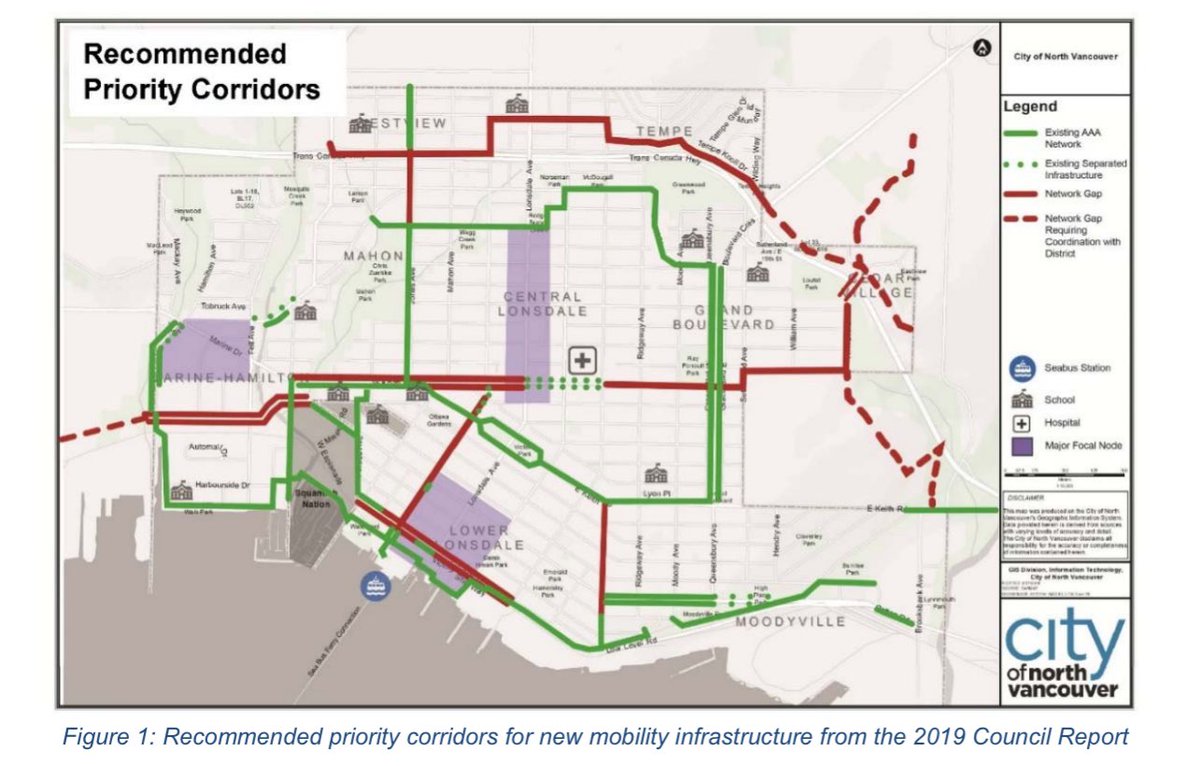 If you #roll, #ride, #drive, and #walk you will want to check out this update on our #mobilitynetwork and exciting next steps to make #cityofnorthvancouver safe for #vulnerableroadusers 

Since 2019 we have added 7.3km of #allagesandabIlities #mobilitylanes and routes. #northvan