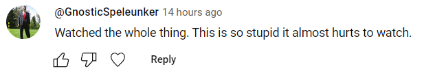 fungus_jimmy's tweet photo. If he would have said it was boring it would have hurt my feelings but this is ok. I'm not even mad, bro. #youtubecomments #YouTubeチャンネル #youtubeproblems #trolls #trollythings https://t.co/f5cKyrHJVZ