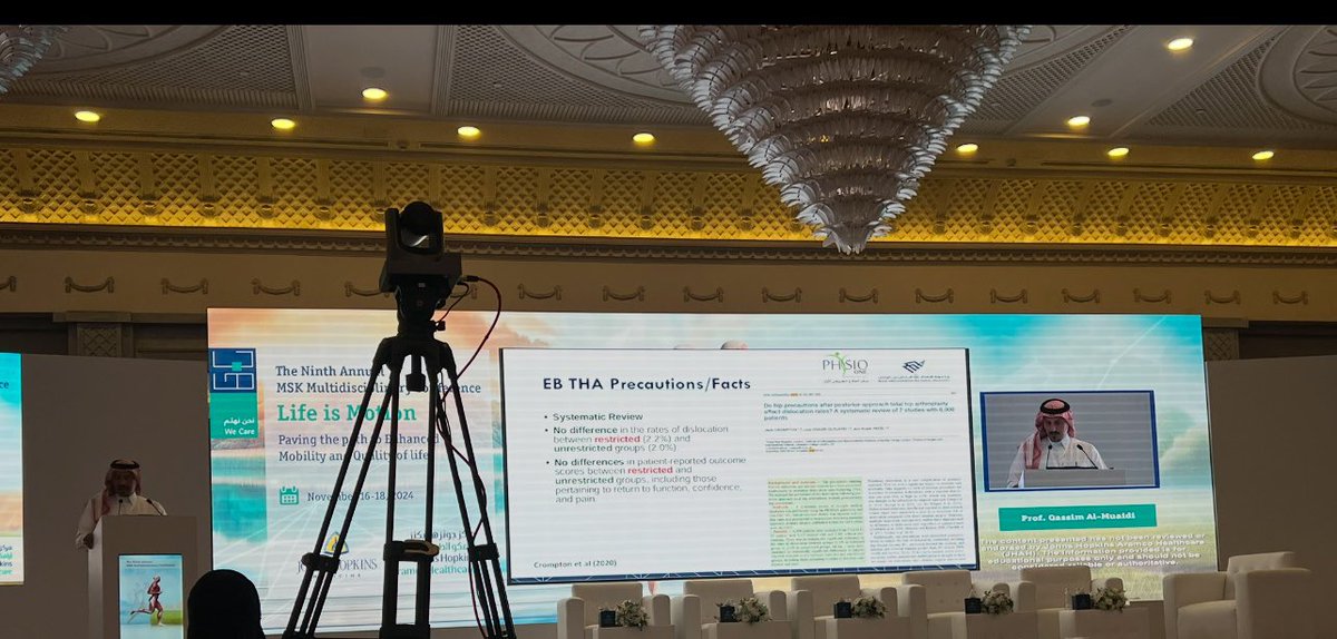 Khaled37807033's tweet photo. Great talk today from Prof. Qassim
AlMuaidi about :
Precautions in THA,
Myth vs. Facts - Post
THA Rehab #LifeIsMotion
@Qassim_Muaidi https://t.co/WoA3mYH0mz