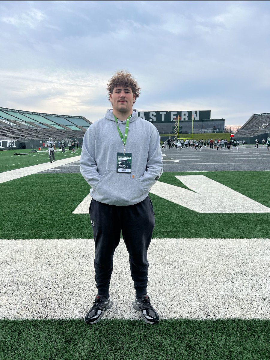 AndrewBag07's tweet photo. After a great visit, i’m truly blessed to receive my 4th D1 offer from @EMUFB Thank you to @CoachSCoughlin for the invite!! @topperfb @DaleRodick https://t.co/5RxNgx8aCV