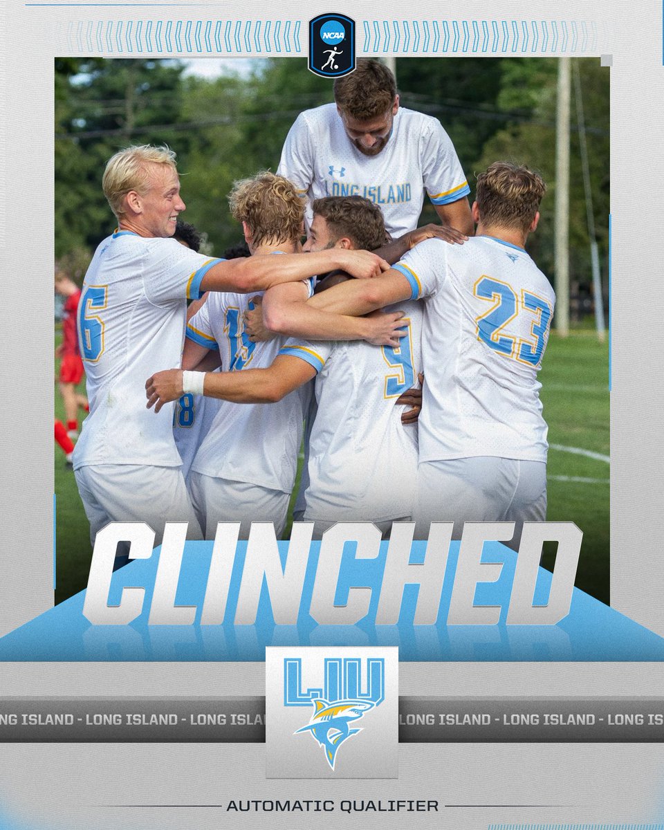🦈 CLINCHED 🦈

<a href="/LIUMSOC/">LIU Men's Soccer</a> have clinched a spot in the NCAA Men's Soccer Tournament after defeating Fairleigh Dickinson, 0 (5)-0 (4), in the <a href="/NECsports/">NEC</a> tournament.

#NCAASoccer