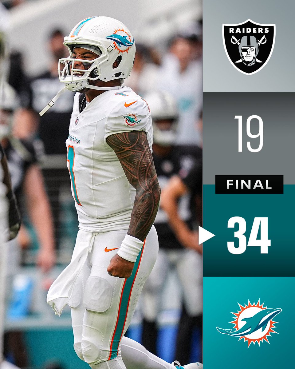 FINAL: Back-to-back wins for the <a href="/MiamiDolphins/">Miami Dolphins</a>! #LVvsMIA