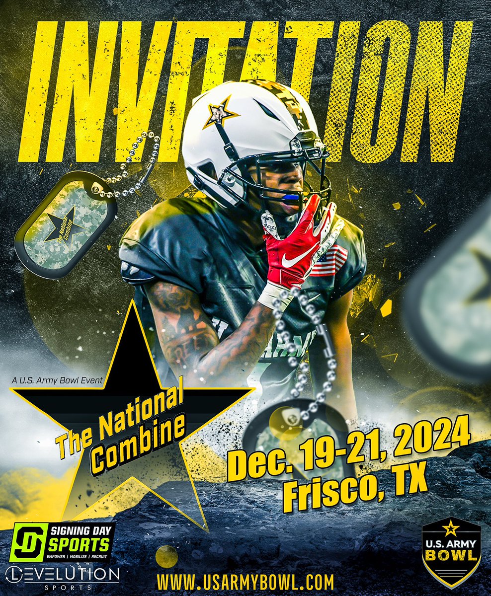 Proud to receive my official invitation letter to #TheNationalCombine at the <a href="/USArmyBowl/">Military Appreciation Bowl Week</a>. Thank you <a href="/joeray36/">Joe Ray</a> <a href="/GregoryCooper/">Cooper Gregory</a> <a href="/Coach__Monte/">Brian Montelongo</a> <a href="/CoachArtinger/">Nick Artinger</a> <a href="/RCHSFootball1/">Rock Canyon Football</a>